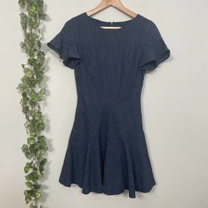 BANANA REPUBLIC | LINED BLUE STRIPED DRESS SIZE 00 PETITE